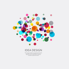 Vector colorful pattern of dots. Circular ornament for design