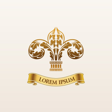 Vintage luxury vector gold emblem. Elegant Calligraphic logo