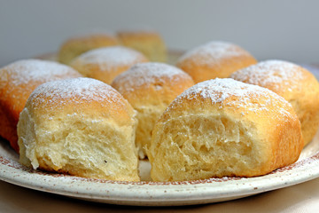 Czech homemade buns with poppy seeds