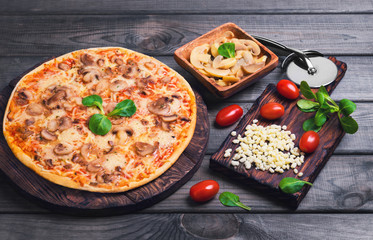 pizza with mushrooms