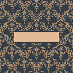 Seamless ornament vintage background vector Baroque