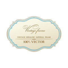 Blank frame and label Vintage sticker. Vector illustration.