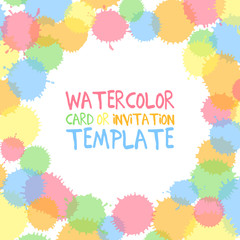 Watercolor card template