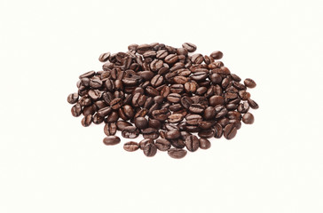 Coffee beans isolated on the white background