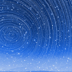 Beautiful star trail image during at night in arctic