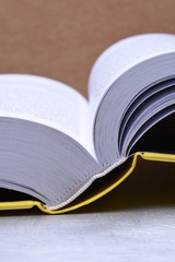 Open book closeup concept