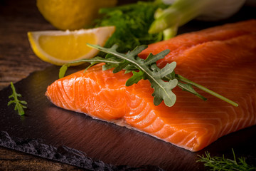 Salmon filet ready to cook.
