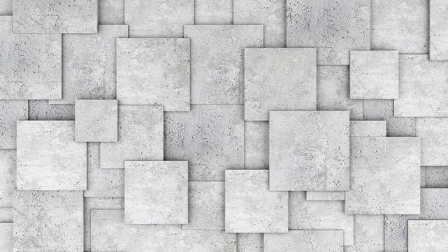 Fototapeta Concrete 3d cube wall as background or wallpaper. 3D rendering
