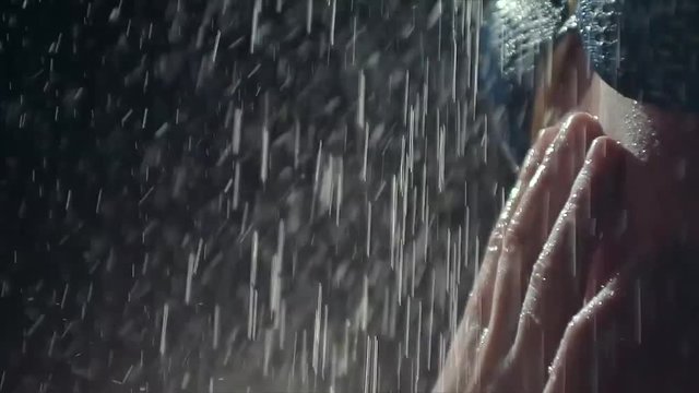 a young woman and a young man in the shower