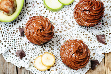 Chocolate zucchini banana cupcakes