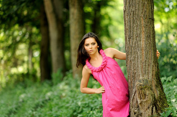 portrait of attractive girl outdoor