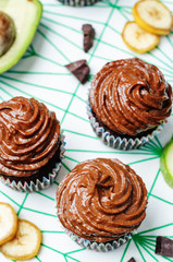 Chocolate zucchini banana cupcakes