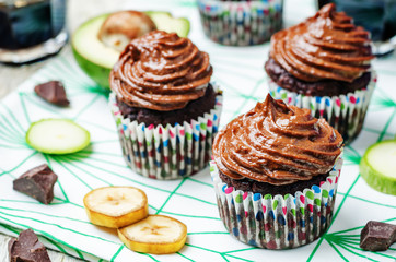 Chocolate zucchini banana cupcakes