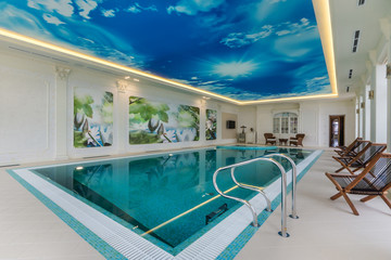 Luxury swimming pool in a modern hotel