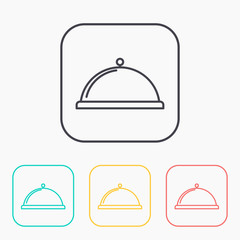 Food platter serving sign color icon set