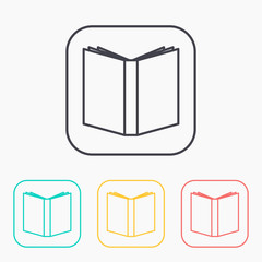 open book color icon set