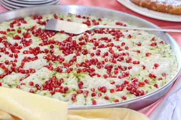Turkish traditional dessert ''Gullac'' (Rice wafers)
