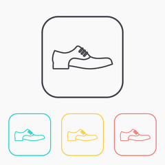 man shoe color icon set