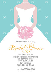 Bridal shower invitation card template. Wedding illustration