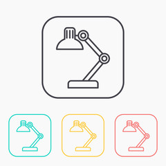 Fototapeta premium Desk lamp color icon set