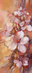 Almonds blossom handmade painting