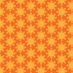 Sun pattern on orange background