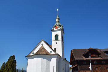 Fototapeta na wymiar Walchwil am Zugersee, Pfarrkirche St. Johannes