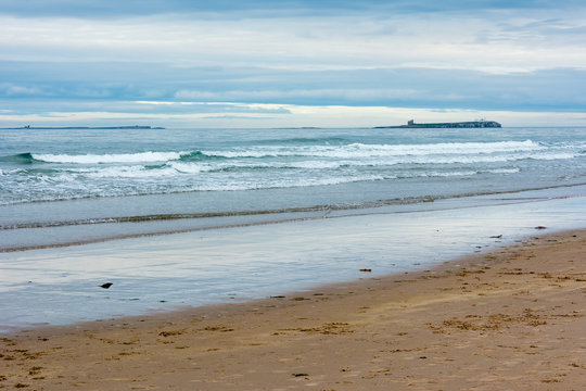 Tranquil view over the sea at Bamburgh England