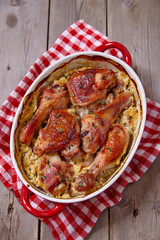 Baked chicken legs with honey