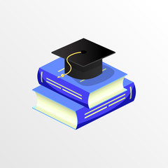 education academic graduation cap and book vector
