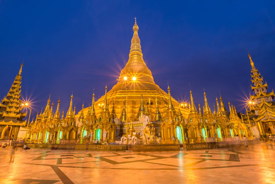Shwedagon Paya pagoda Myanmer famous sacred place