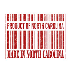 Product of North Carolina, made in North Carolina barcode stamp