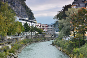 Fototapeta na wymiar river in Feldkirch, Austria in Europe