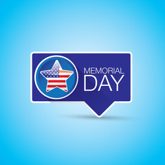 Memorial Day with star in national flag colors
