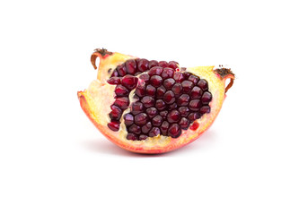 Ripe pomegranate fruit isolated on white background cutout