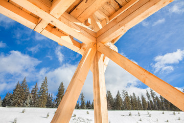 inside wooden gazebo