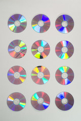 Twelve CDs in Rows of Three