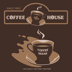 Coffee House vector design with cup and saucer