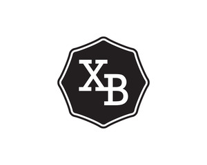 XB retro initial monogram letter logo. vintage label typography.
