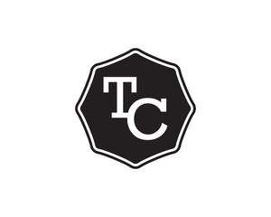 TC retro initial monogram letter logo. vintage label typography.