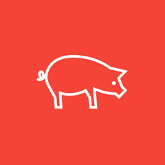 Pig line icon.