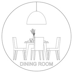 Dining room interior - 107805360