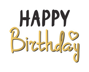Happy birthday text hand lettering handmade calligraphy invitation anniversary typography vector illustration.