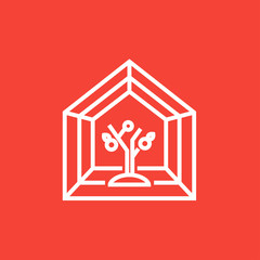 Greenhouse line icon.