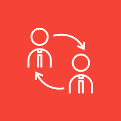 Staff turnover line icon.