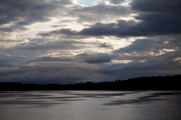 Threipmuir Reservoir in Pentland Hills, Scotland.