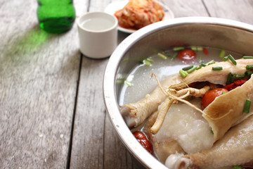 Ginseng chicken soup korean food