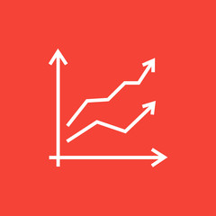 Growth graph line icon.