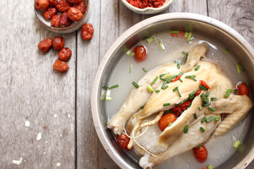 Ginseng chicken soup korean food