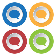 set of four icons - speech bubbles